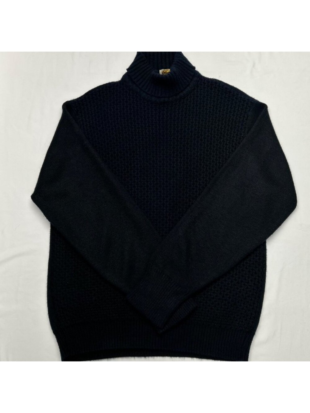 Donegal Estate Vintage Navy Blue Textured Knit Turtleneck Sweater Men's Medium T